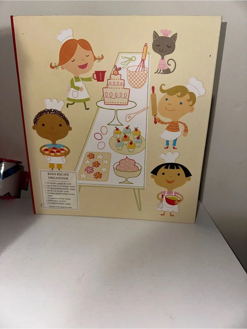 Source Unknown Kids Recipe Organizer Binder - Cream & Pink